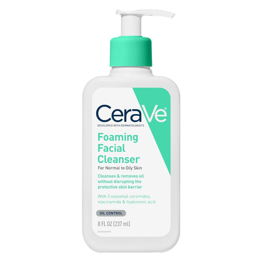 CeraVe Foaming Facial Cleanser – Removes Excess Oil for Normal to Oily Skin