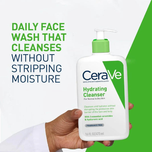 CeraVe Hydrating Cleanser – Gentle Face Wash for Normal to Dry Skin