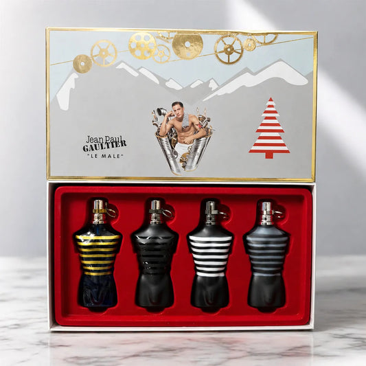 Jean Paul Gaultier Le Male 4-Piece Mini Cologne Set for Men | Designer Gift Set