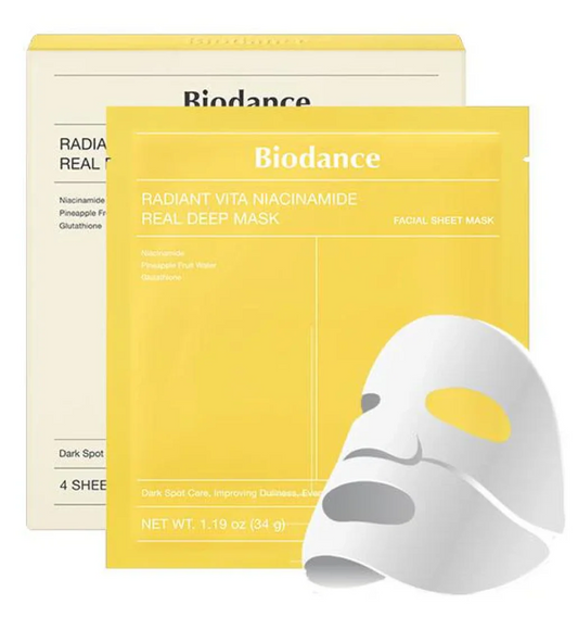 Biodance Radiant Vita Niacinamide Real Deep Mask 4x Sheet Mask