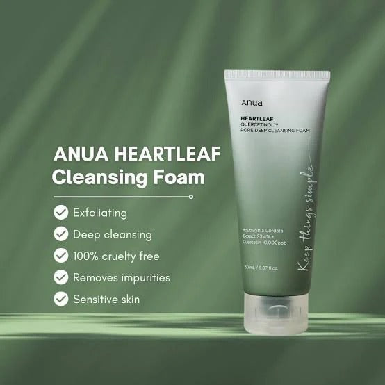 ANUA HEARTLEAF SUCCINIC PORE DEEP CLEANSING FOAM 150ml