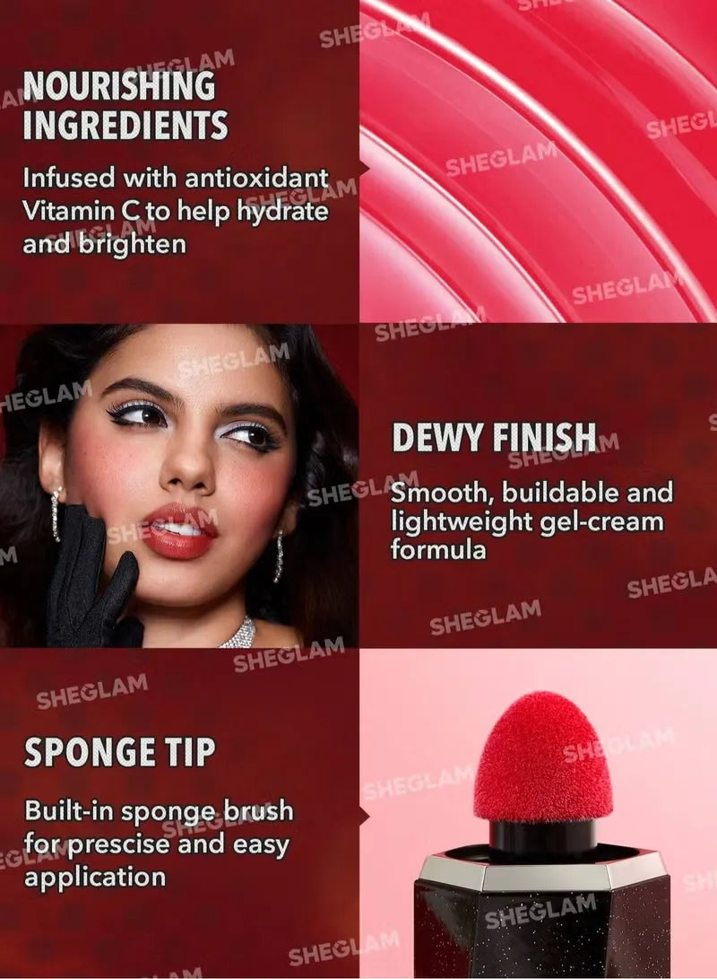 SHEGLAM Color Bloom Dewy Liquid Blush – Hollywood Red