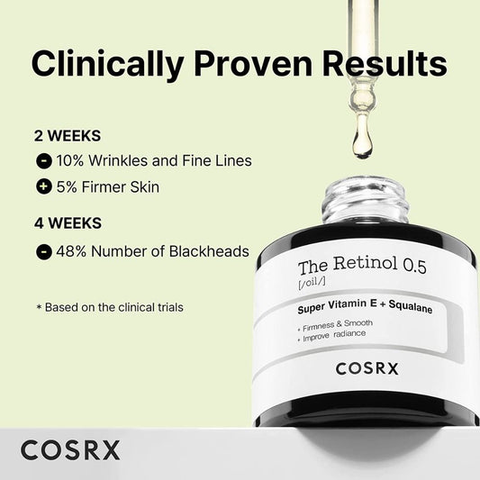 COSRX The Retinol 0.5 Oil with Super Vitamin E & Squalane