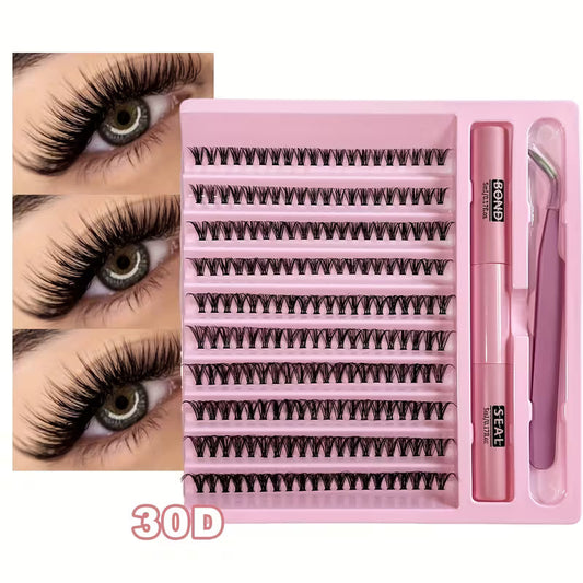 30D Faux Mink Cluster Lash Kit - C Curl 8-15mm