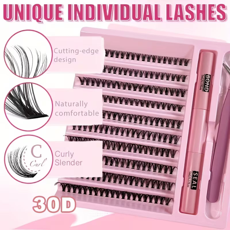 30D Faux Mink Cluster Lash Kit - C Curl 8-15mm