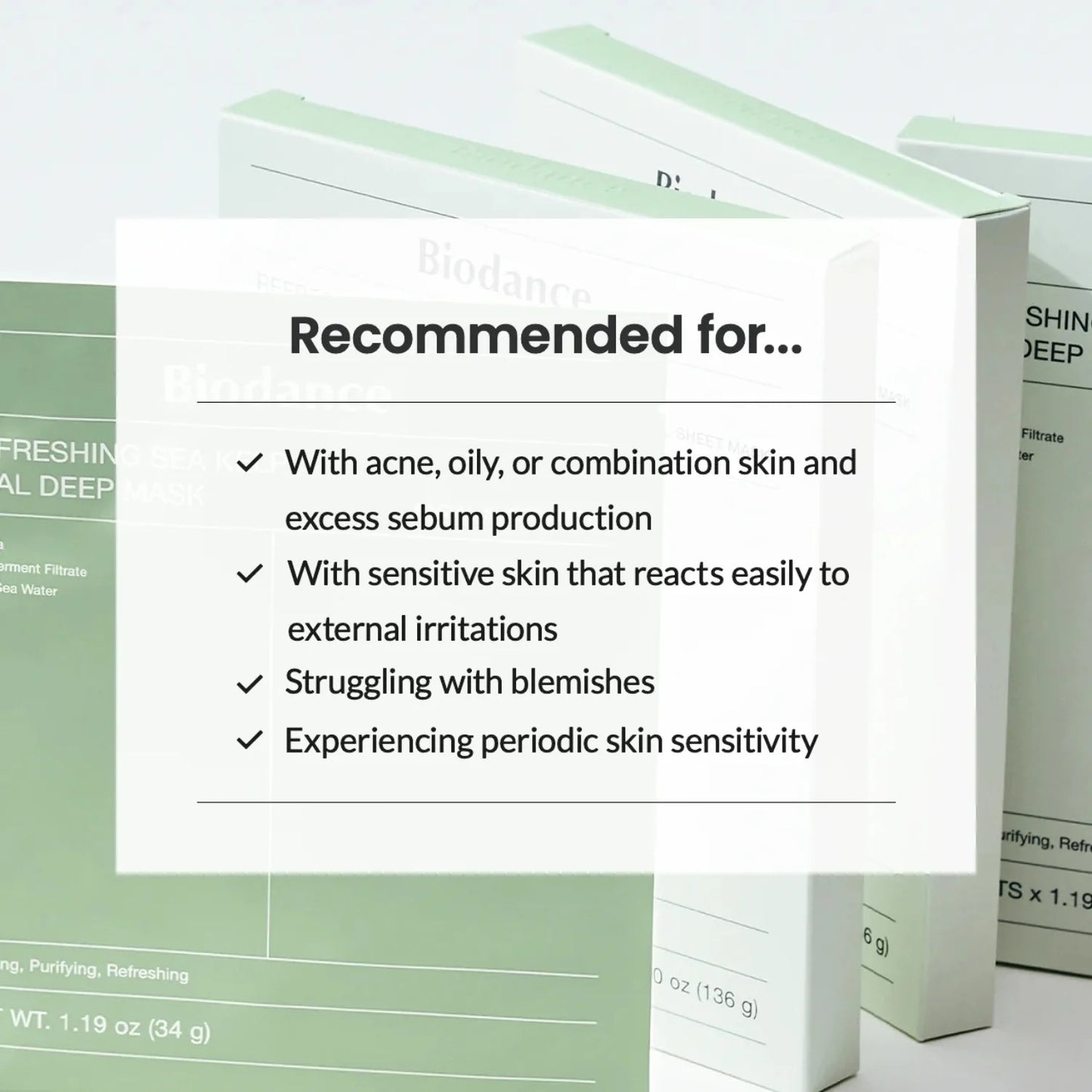 Biodance Refreshing Sea Kelp Mask 4x Sheet Masks