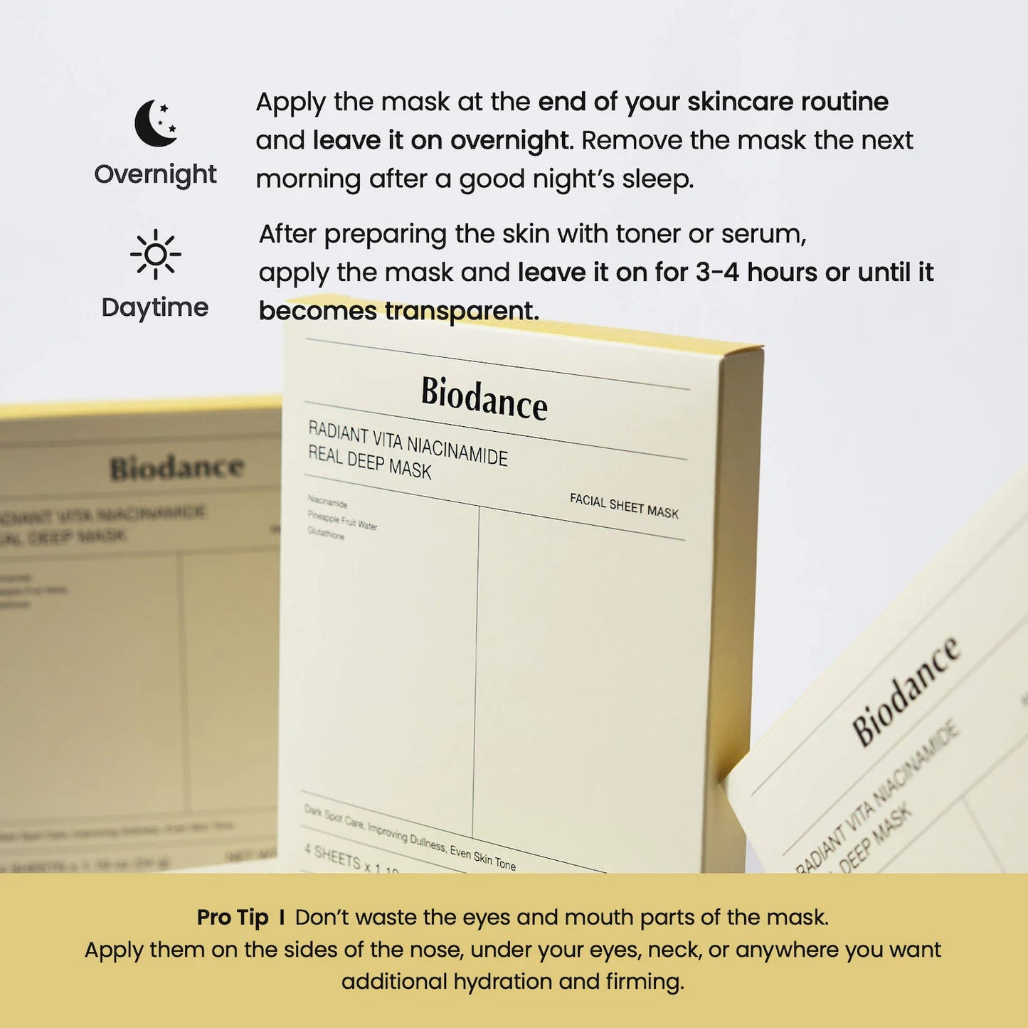 Biodance Radiant Vita Niacinamide Real Deep Mask 4x Sheet Mask