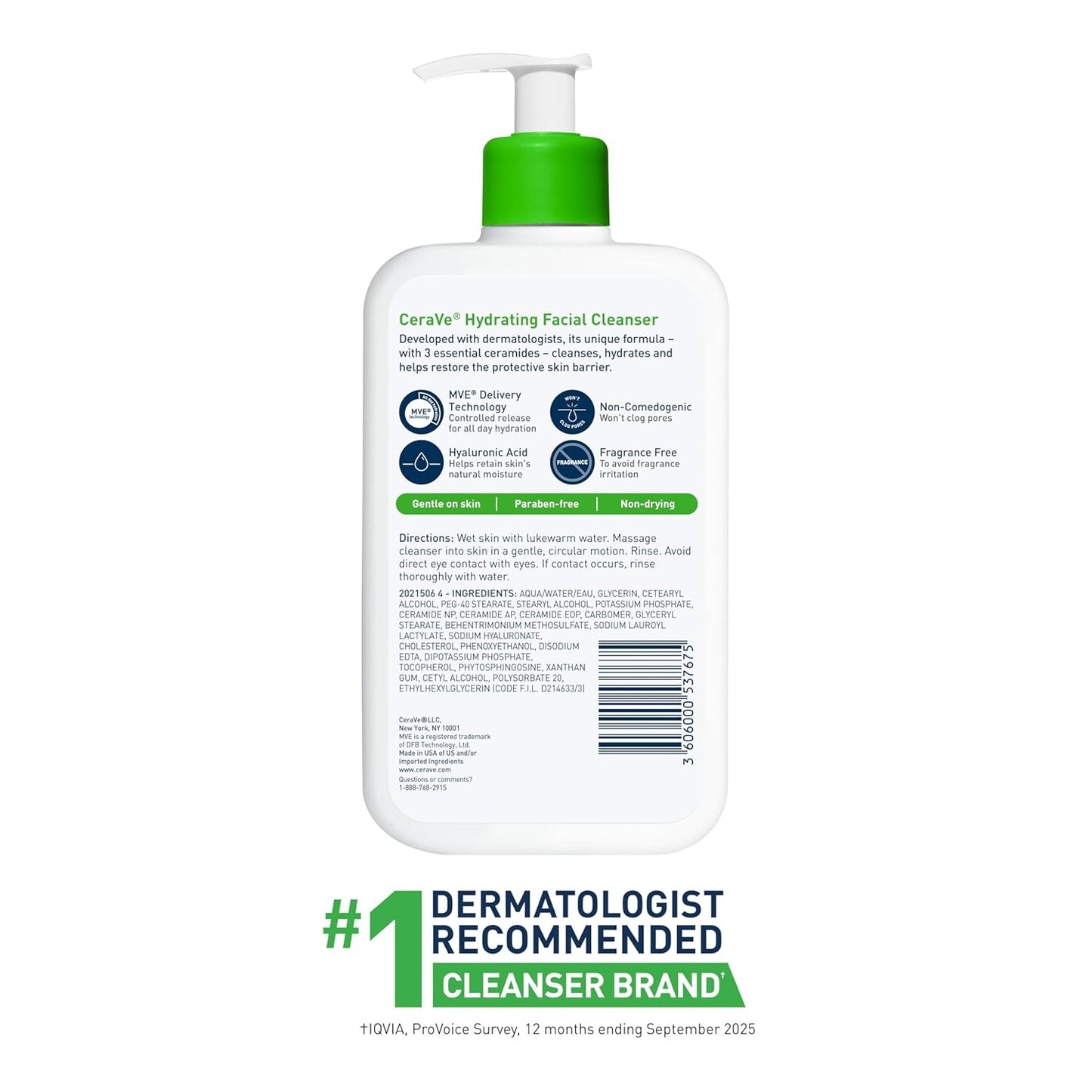 CeraVe Hydrating Facial Cleanser – Moisturizing Face Wash for Normal to Dry Skin