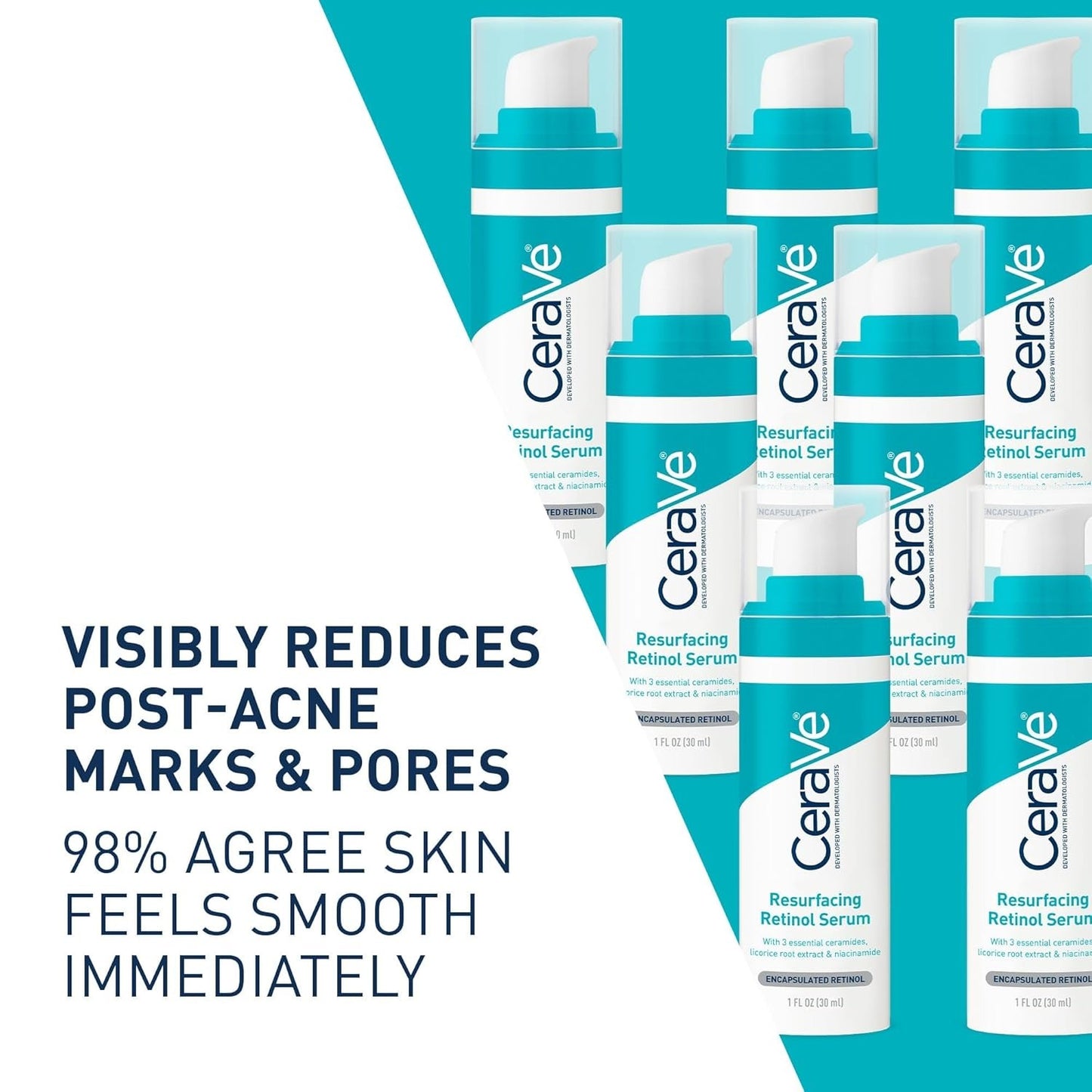 CeraVe Resurfacing Retinol Serum – Smooths Skin Texture & Minimizes Pores
