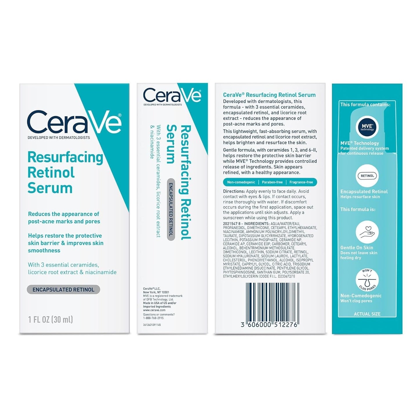 CeraVe Resurfacing Retinol Serum – Smooths Skin Texture & Minimizes Pores
