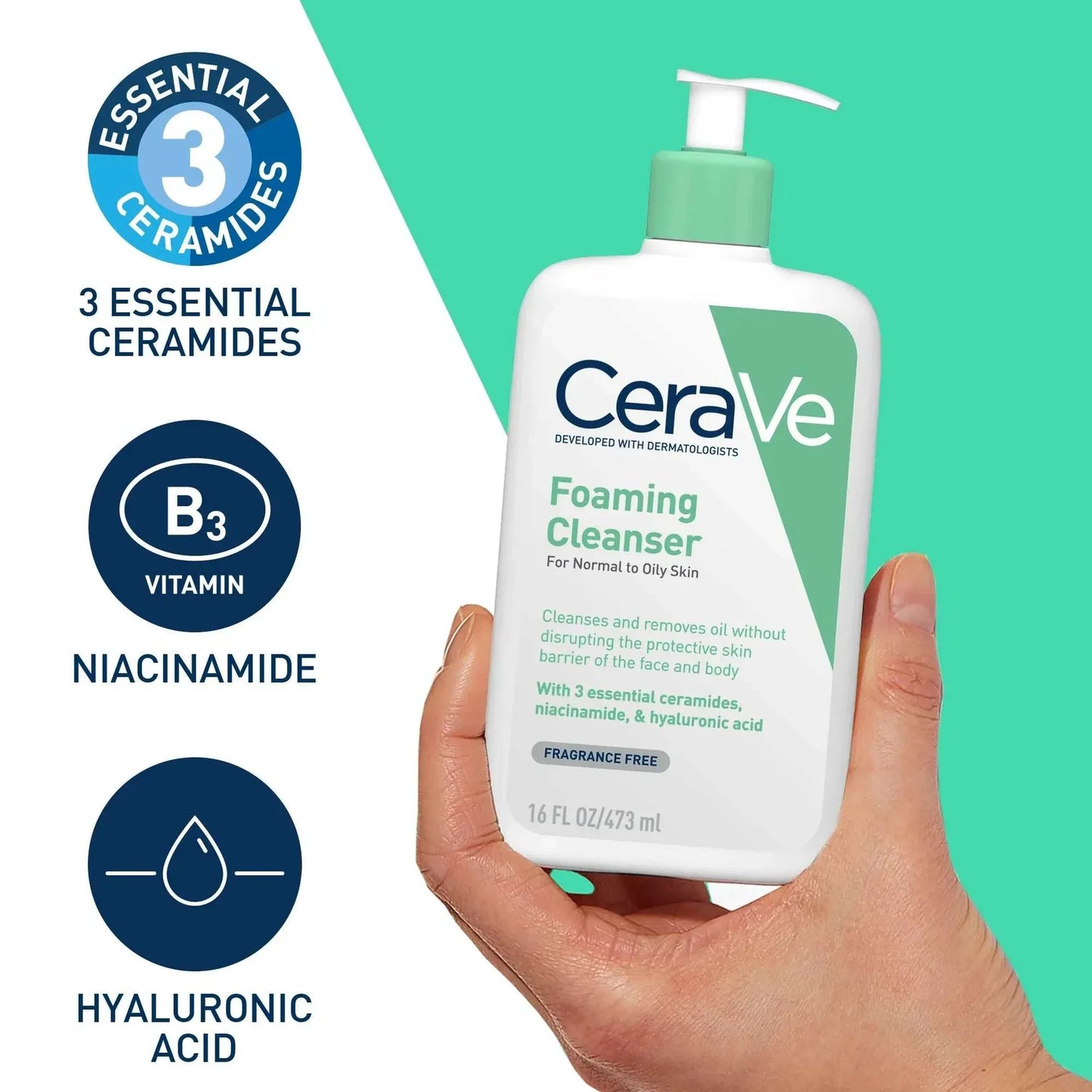CeraVe Foaming Cleanser – Daily Face Wash for Normal to Oily Skin